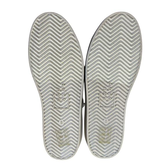 SHU SHOP Petula Platform Sneakers Metallic Silver Gold Stars Vegan Leather Sz 8 - Picture 11 of 13